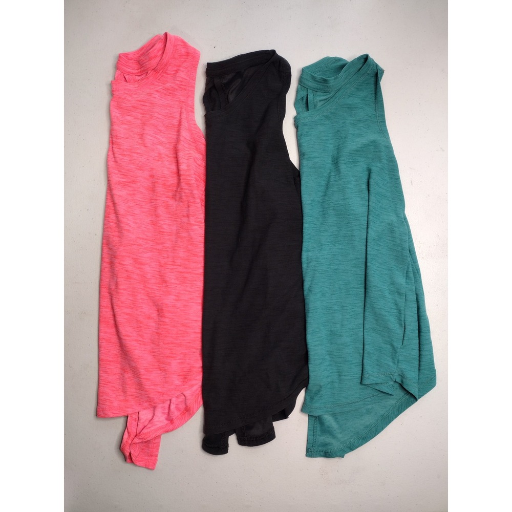 Old Navy Active Breathe On Girls Tank Tops 3 Pack Pink Black Teal Size M 8